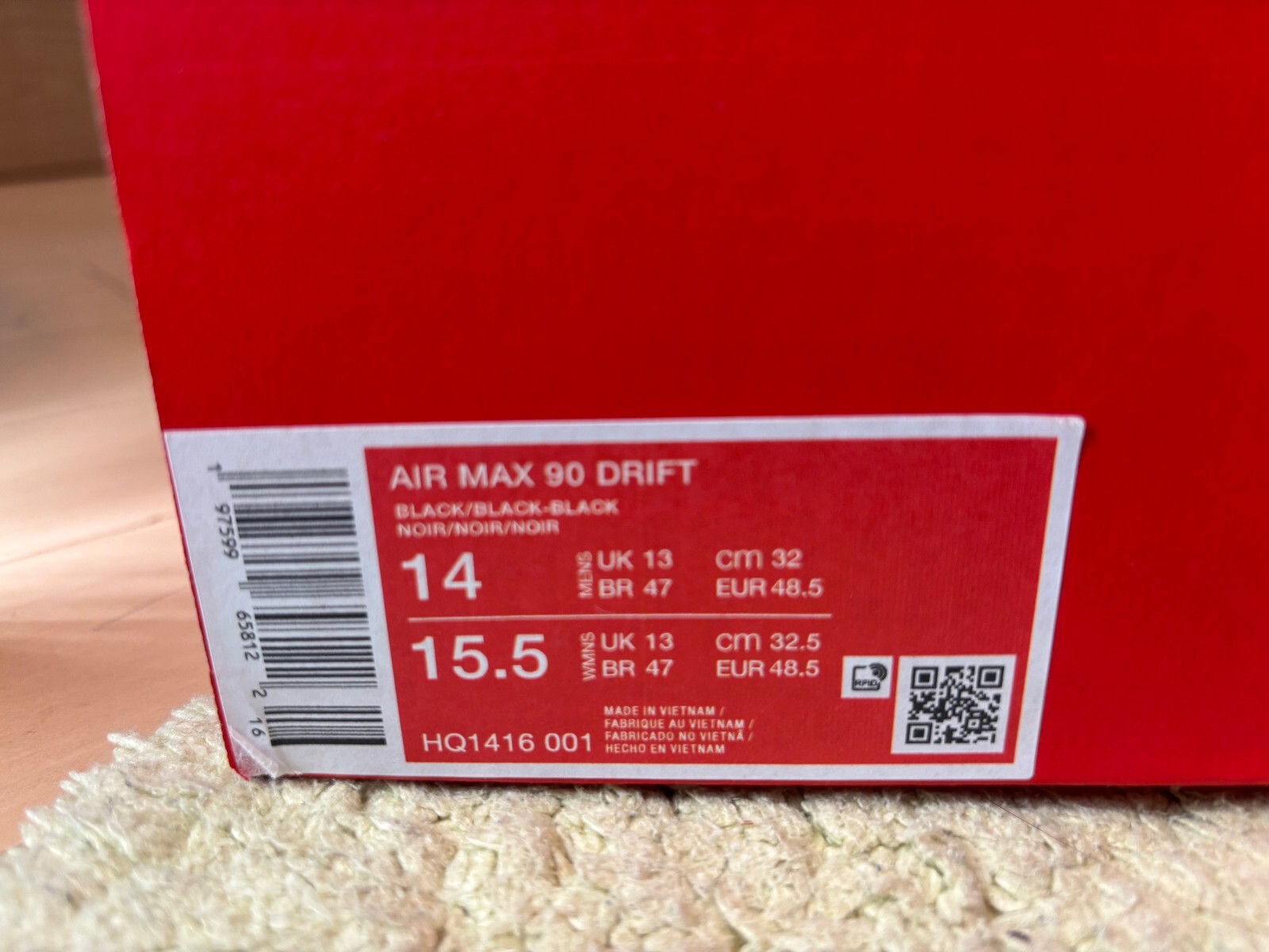 Nike Air Max 90 Drift “Black/Black” HQ1416-001 Men’s Shoes Sneakers New [US7-14]