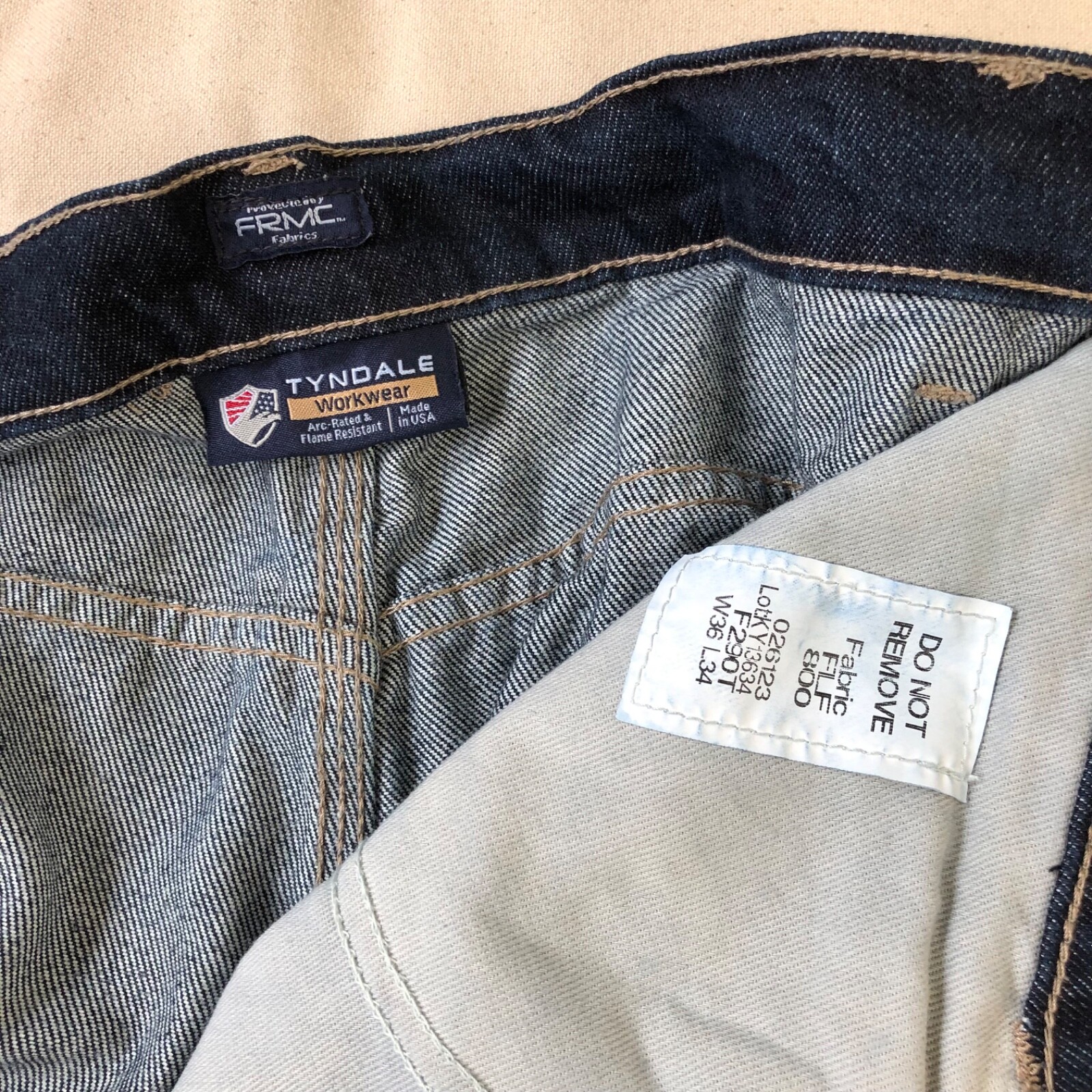 Tyndale USA F290T Broken-In Relaxed FR Jeans Dark Blue Excellent