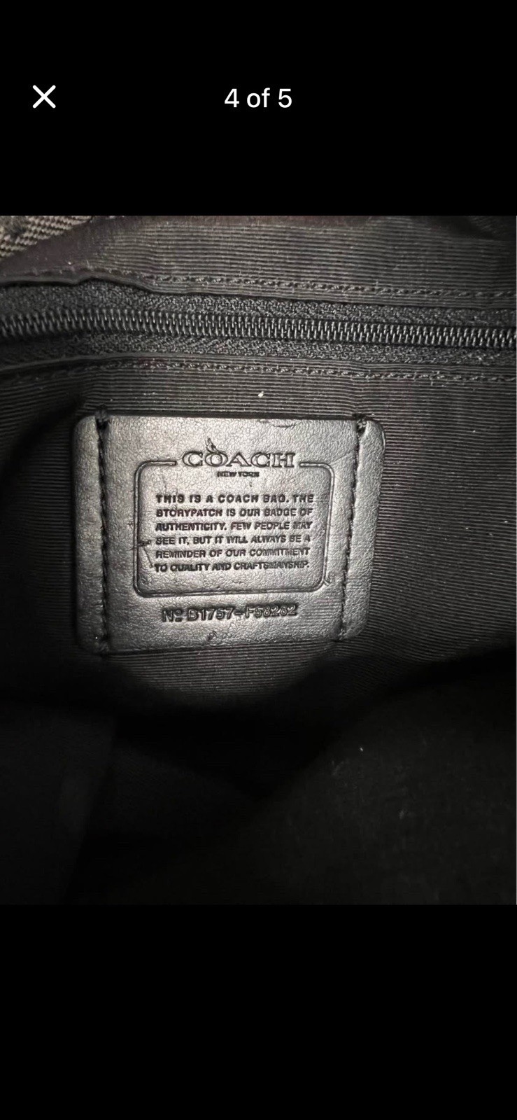 Coach Signature Jacquard Canvas/Leather Gray & Black Tote Bag