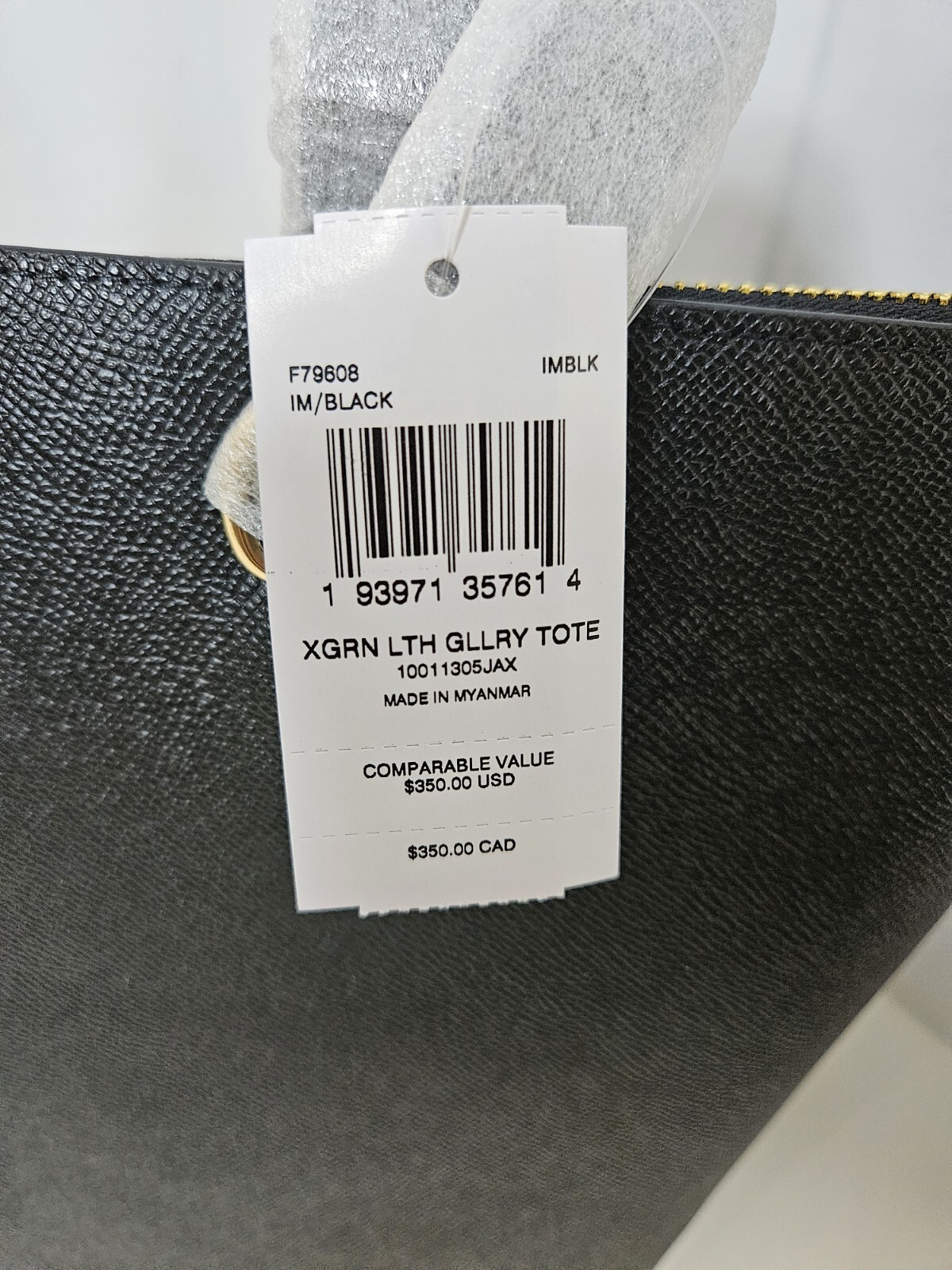 Coach Large Crossgrain Leather Tote for Women – Black (F79608)