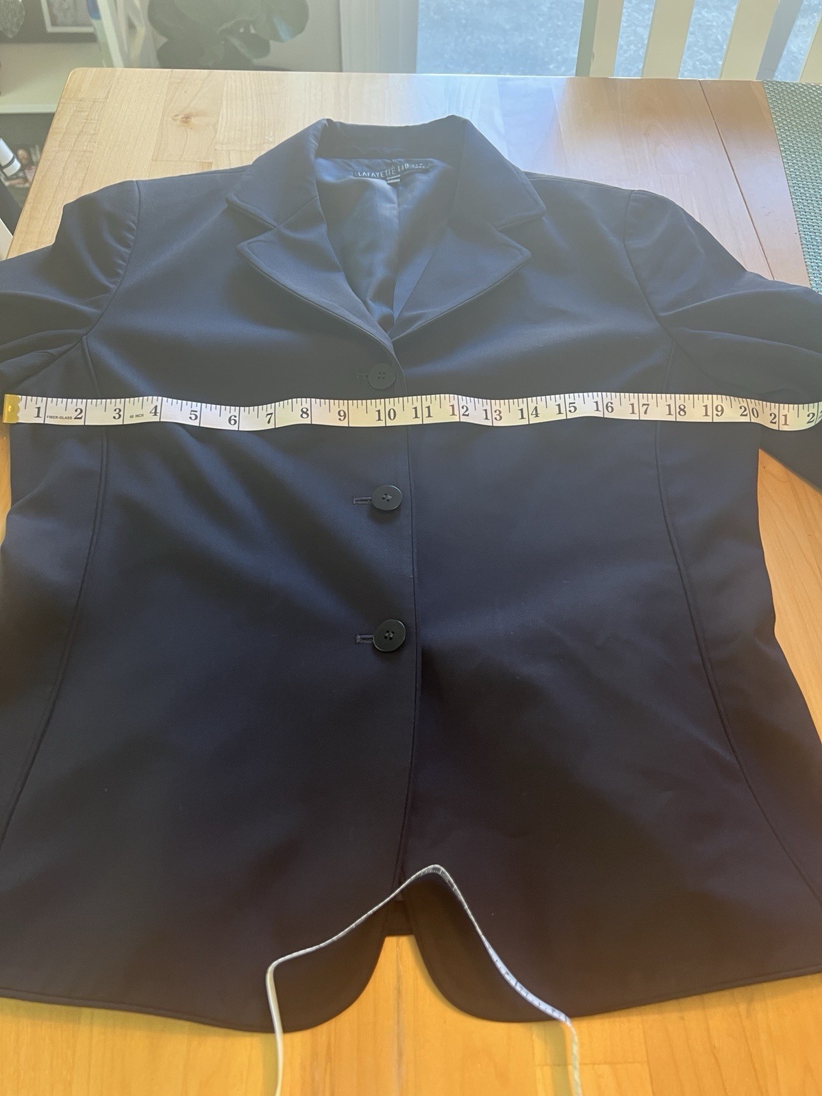 Lafayette 148 New York Black Wool 3-Button Lined Long Sleeve Blazer 10