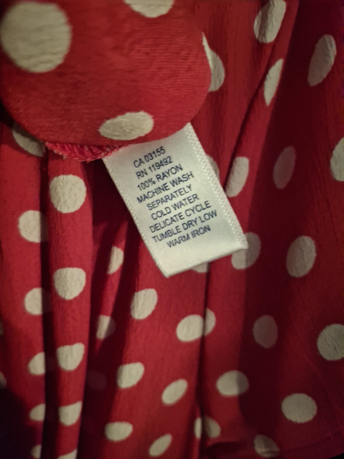 Vintage April Cornell 40s Style Red White Polkadot Dress Fit &Flare XL