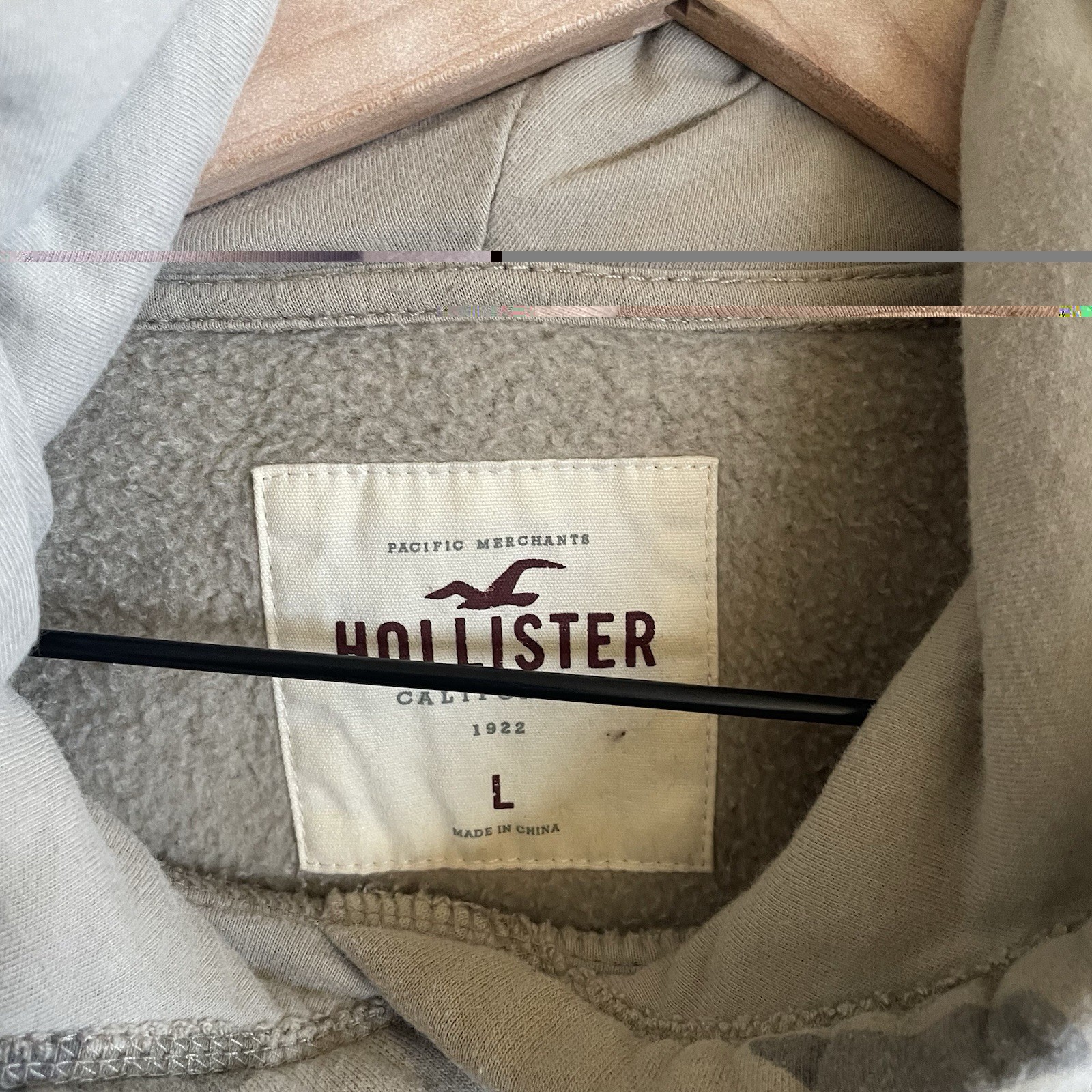 Hollister Hoodi Large Camo Print Pullover Sweatshirt Kangaroo Pocket LA