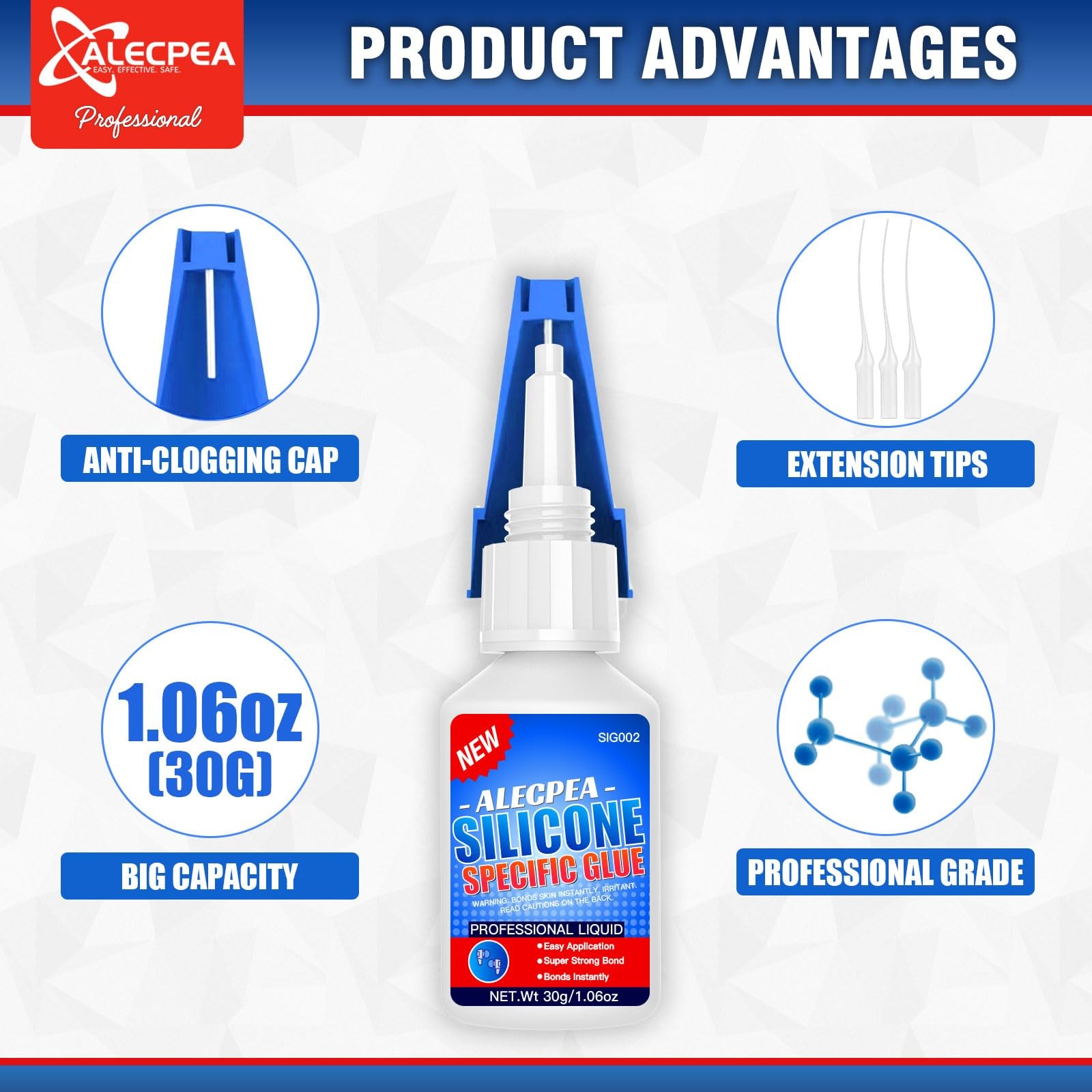 ALECPEA 30g Professional Silicone Glue – 30g/1Pack,