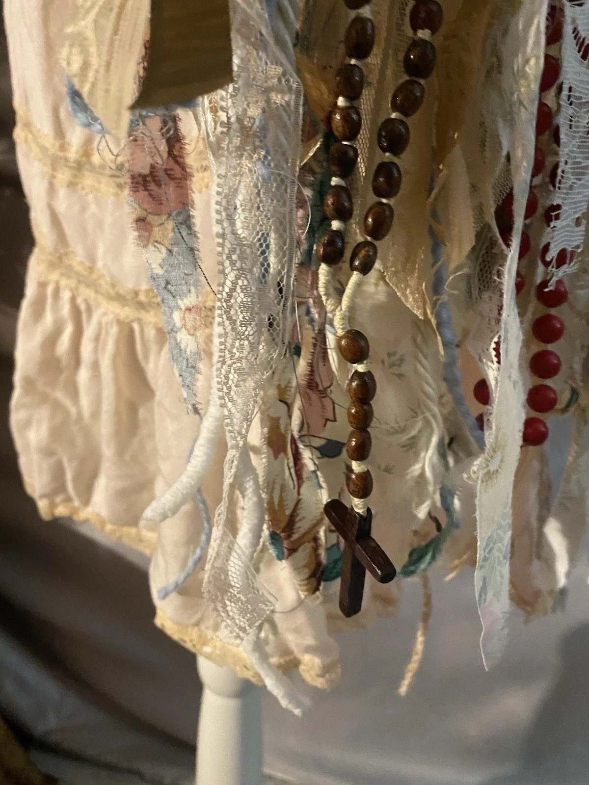 BOHO FRINGE ROMANTIC REWORKED SHABBY BAG PURSE Tapestry Funky Upcycled HIPPY