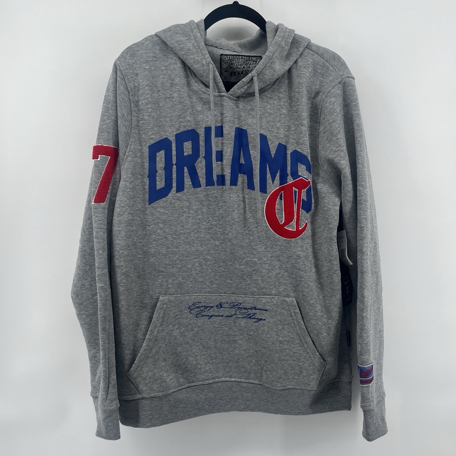 NWT Brooklyn Cloth Chasing Dreams Hoodie Men’s Size Large Grey Red Blue