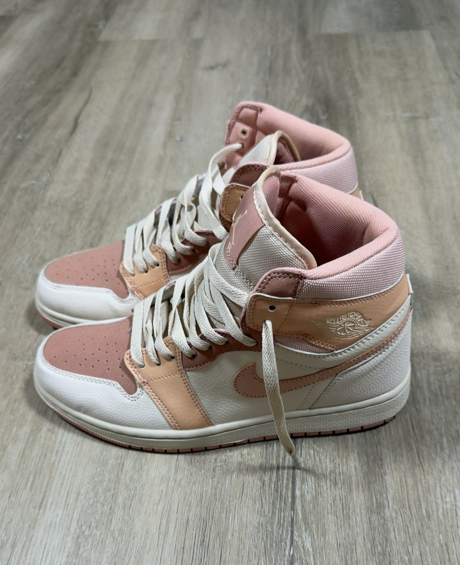 Nike Air Jordan 1 Mid Shoes Men’s Size 8.5 Apricot White Sneakers DH4270-800