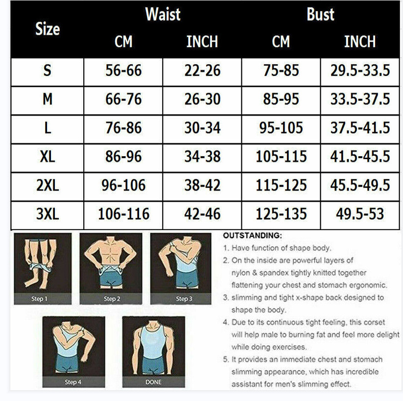 Men Gynecomastia Compression Shirt Chest Control Body Shaper Slim Vest Tank Top