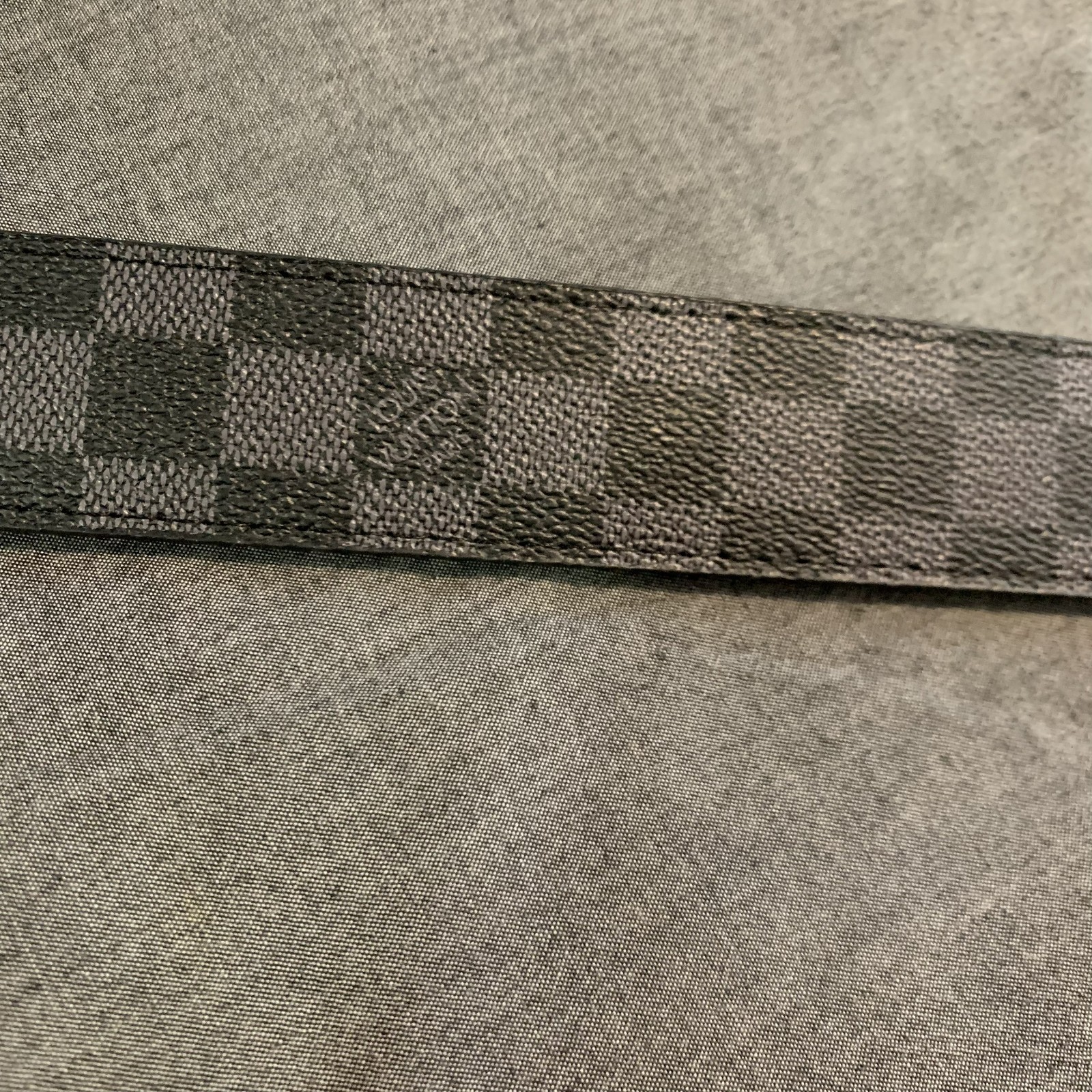 Louis Vuitton Men’s Belt Damier Graphite Black – Waist Size: 28-30 | Pre-Owned |