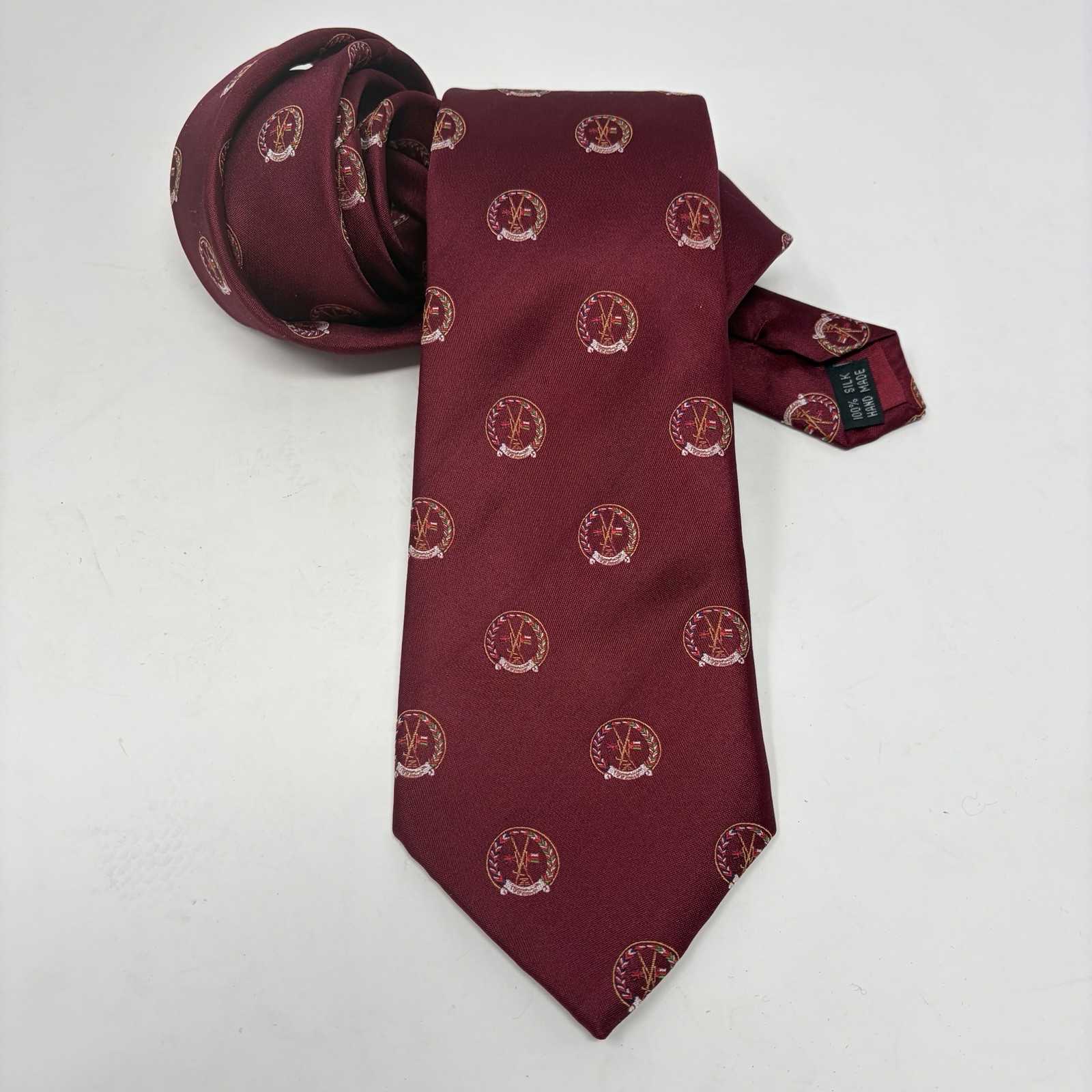 Rare Saif Sareea 3 Oman UK Military 100% Silk Handmade Commemorative Tie