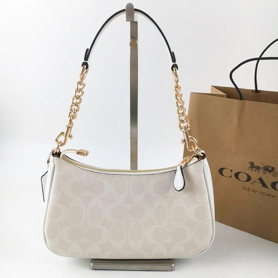NWT COACH Teri 2Way CA548 Shoulder Bag Signature Coated Canvas White New outlet