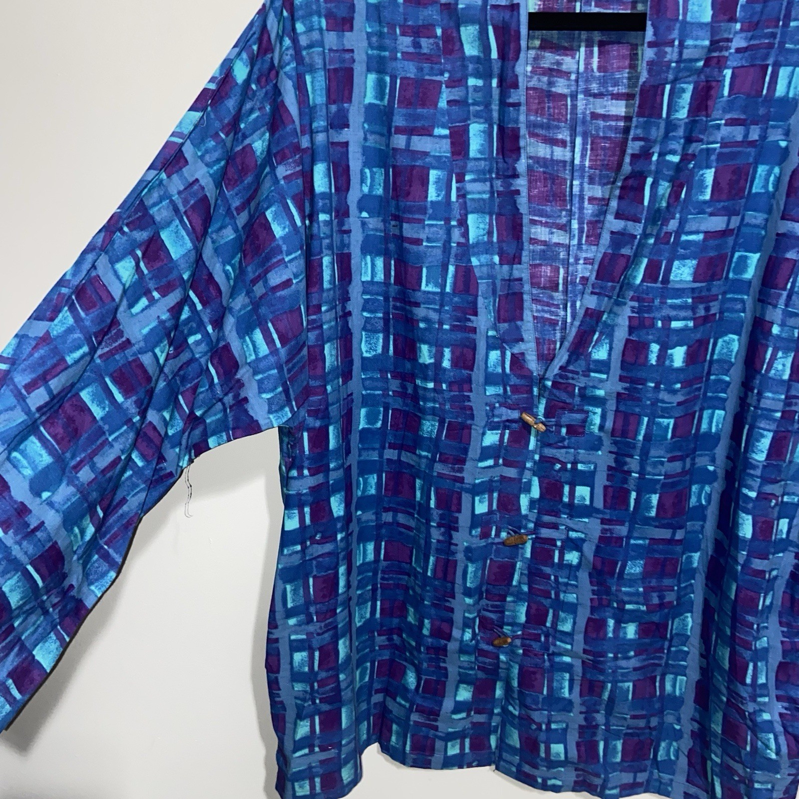 The Daily Planet Jacket Womens XL Vintage Artsy Boho Lagenlook Pockets Colorful