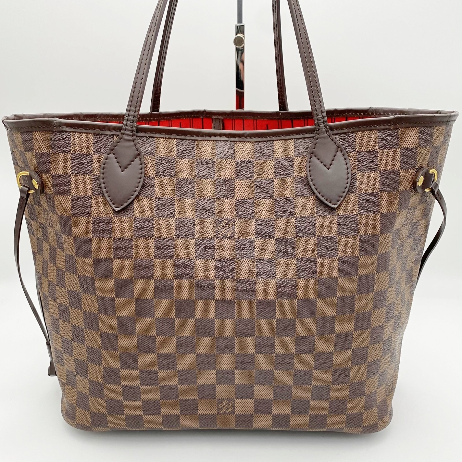 Authentic LOUIS VUITTON Neverfull MM Damier Ebene Canvas N51105 CA4079 A1209