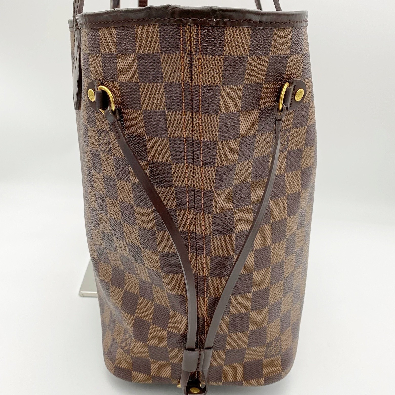 Authentic LOUIS VUITTON Neverfull MM Damier Ebene Canvas N51105 CA4079 A1209