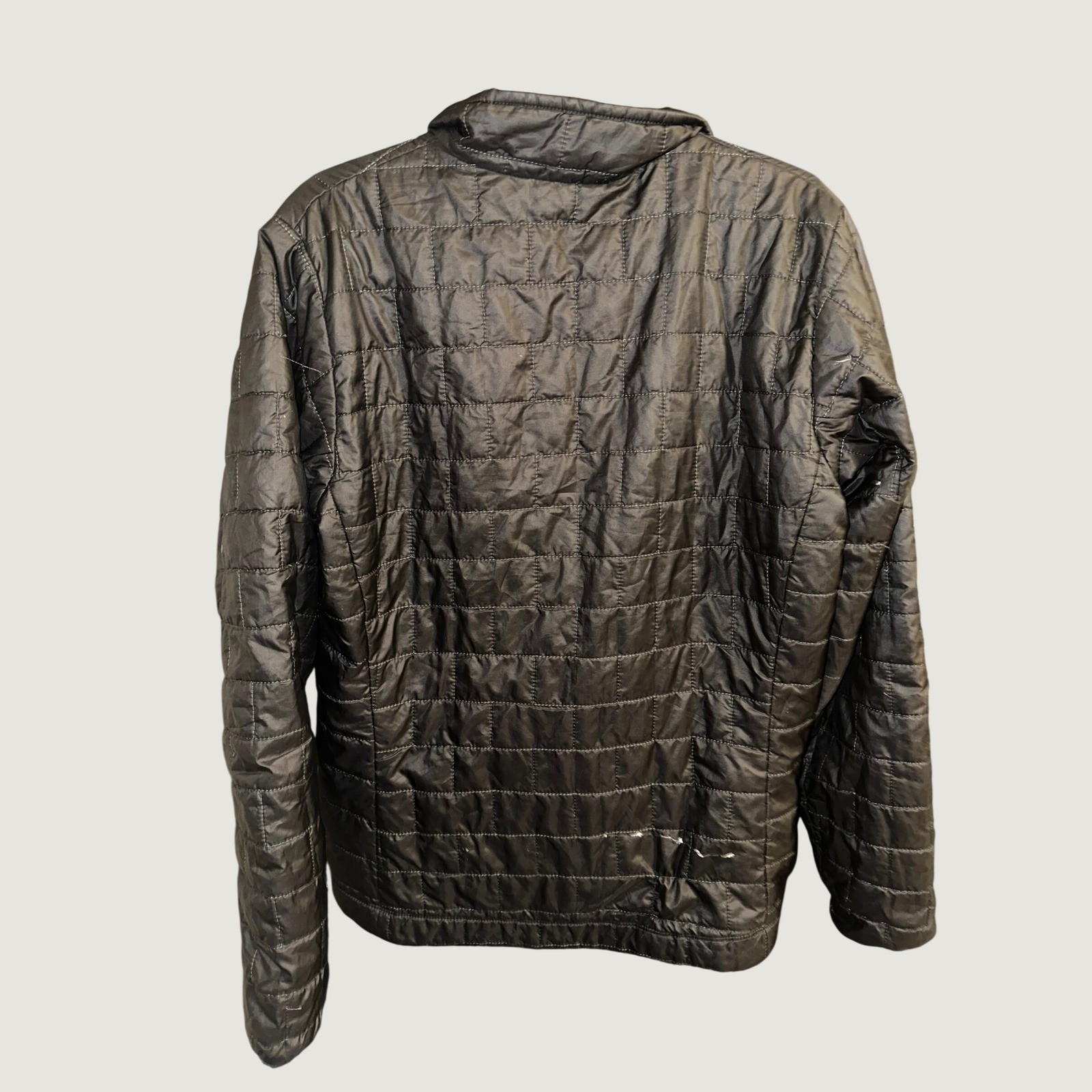Patagonia Nano Puff Jacket Mens Medium Black Insulated Quilted Puffer flaw