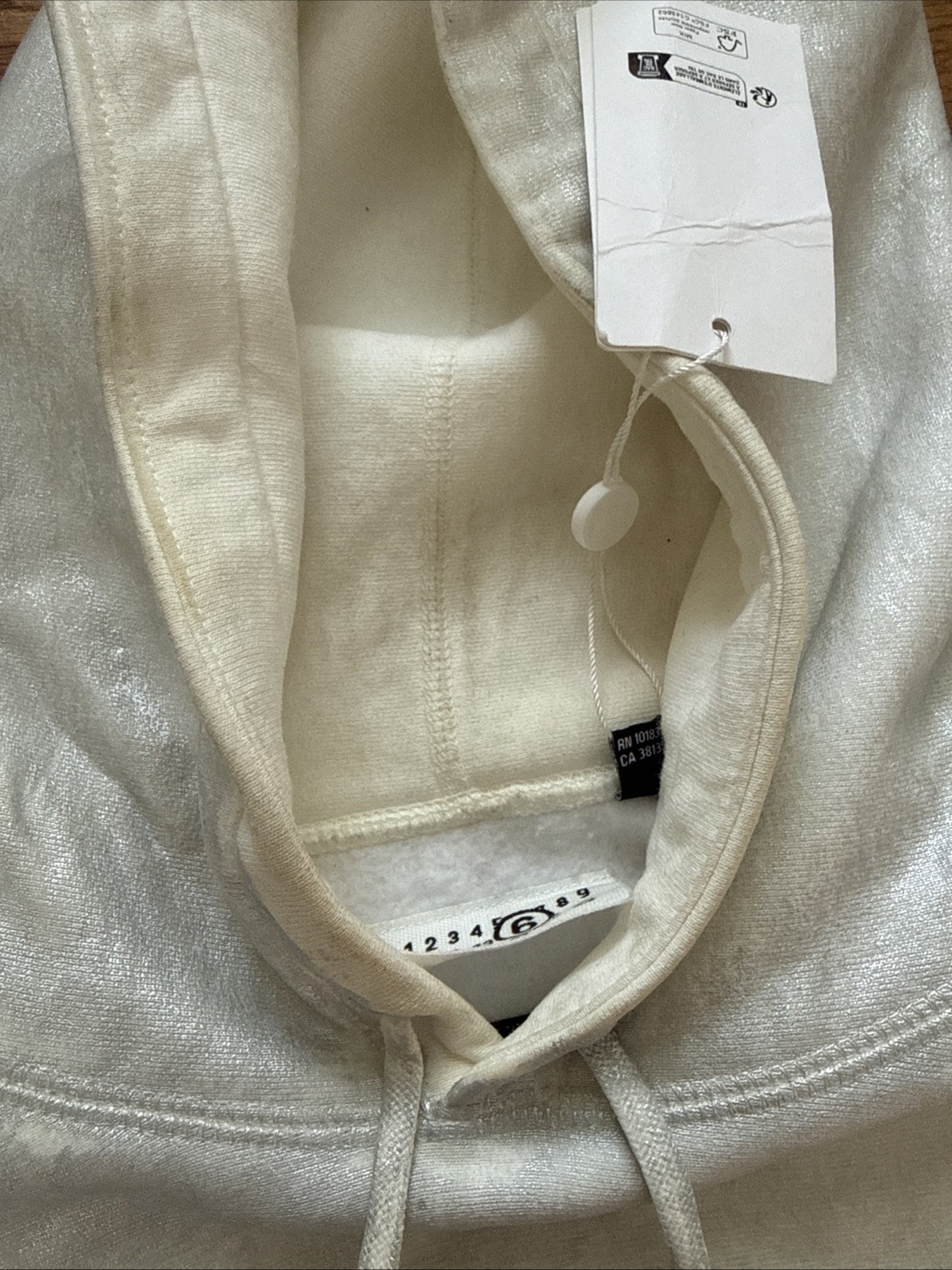 Supreme MM6 Maison Margiela Foil Box Logo Hooded Sweatshirt White Size XL C22