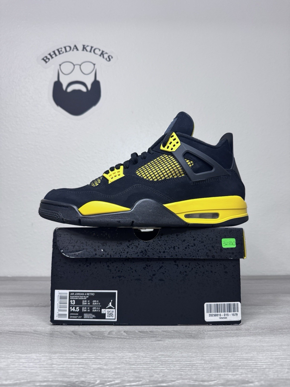 Size 13 – Air Jordan 4 Thunder Retro Size 13 Mens Black Sneakers 2023 DH6927-017