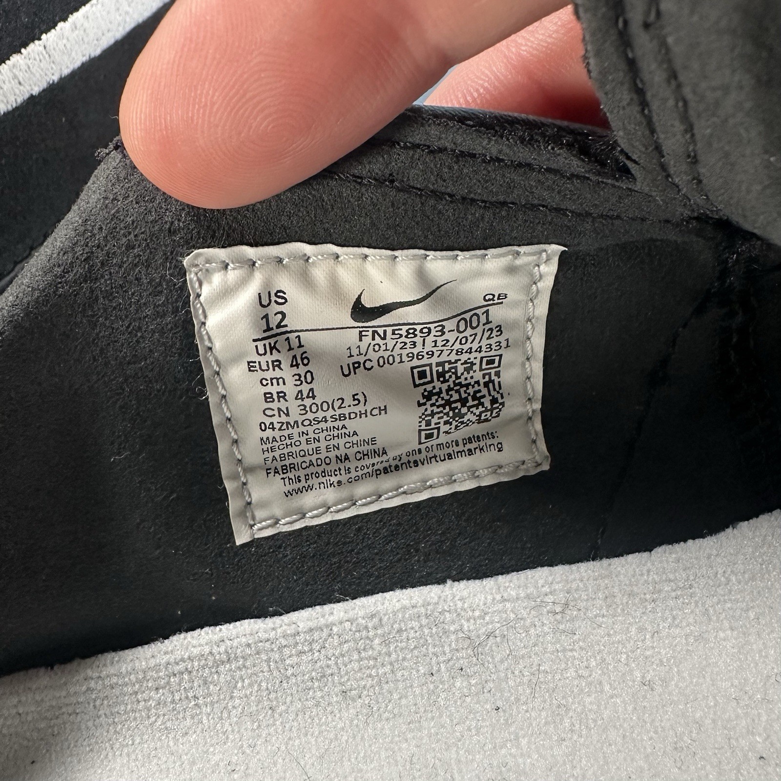 Nike SB Zoom Janoski+ Slip ‘Black White’ FN5893 001 Size 12