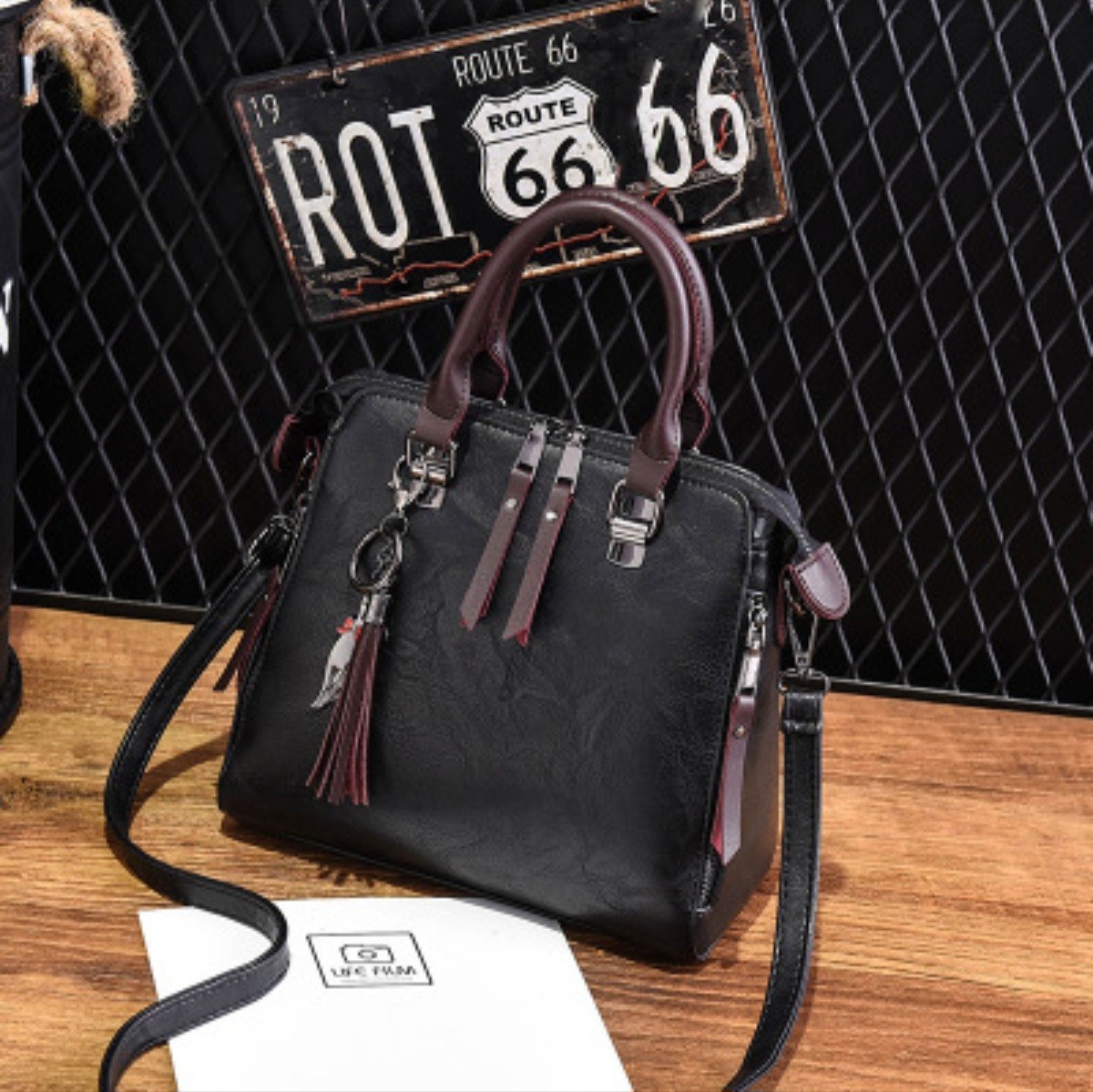 Korean Fashion Women Handbag PU Leather Tote Shoulder Crossbody Satchel Bag