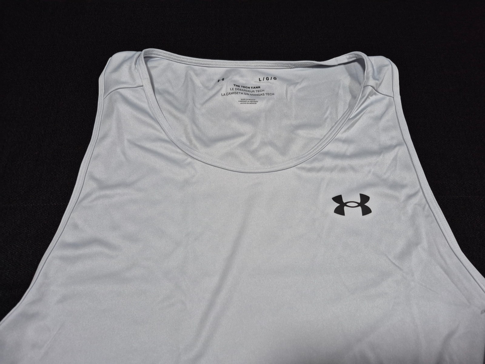 Under Armour Mens Velocity SL Light Gray Tank Heat Gear Loose 1383408-015