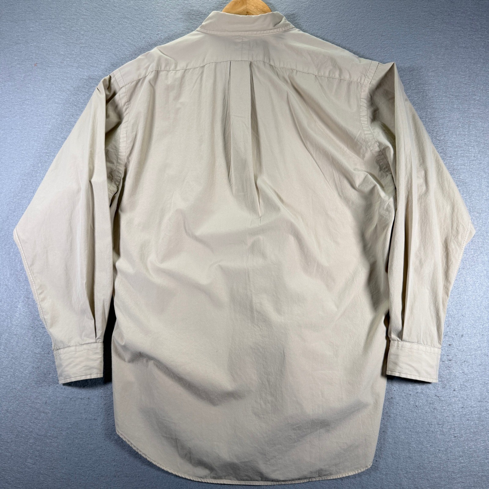 Ralph Lauren Blake Garment Dyed Broadcloth Button Down Shirt Men’s Medium Beige