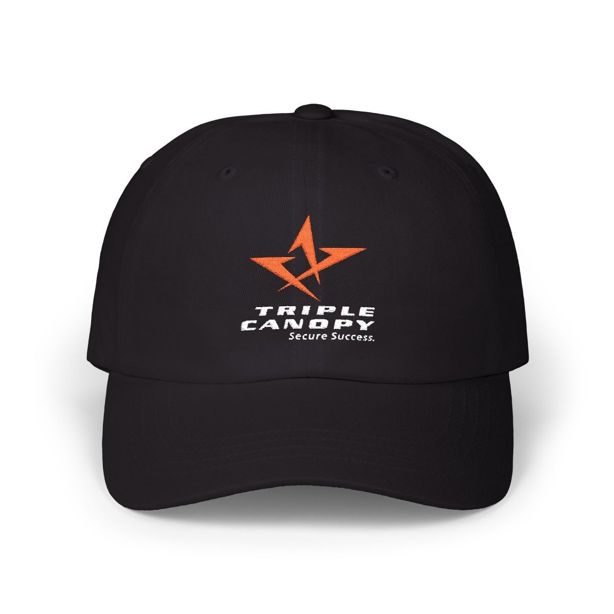 Triple Canopy Secure Success Retro Black Hat Embrodiery Classic Dad Hat