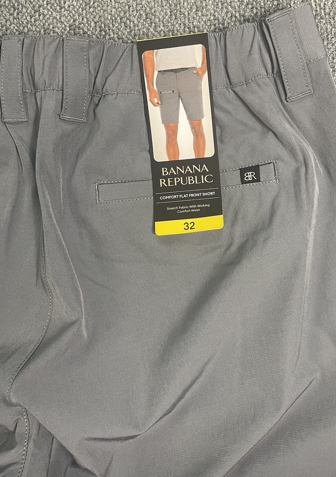 Banana Republic Men’s Comfort Flat Front Short Blue Black Gray NWT
