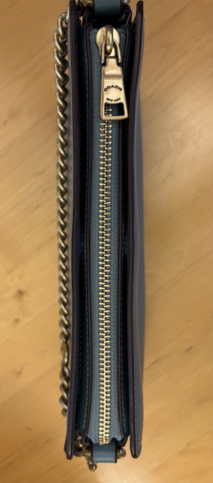 Coach Signature Chain Crossbody Bag Marine Blue Leather 78801 Oct 2019