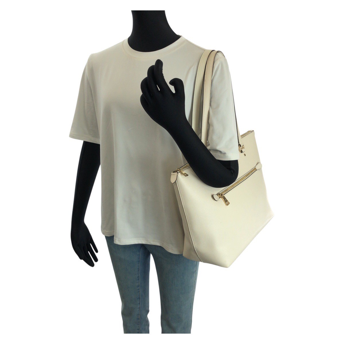 COACH gallery F79608 Tote Bag Shoulder Bag Off-white GoldHardware leather