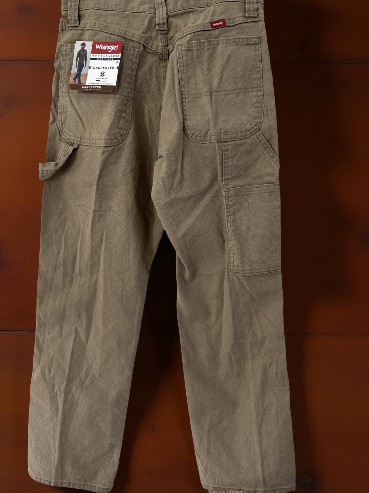 Wrangler 5 Star Heritage Tan Carpenter Jeans Size 30X30 Harvest Tan, Cotton/Elas