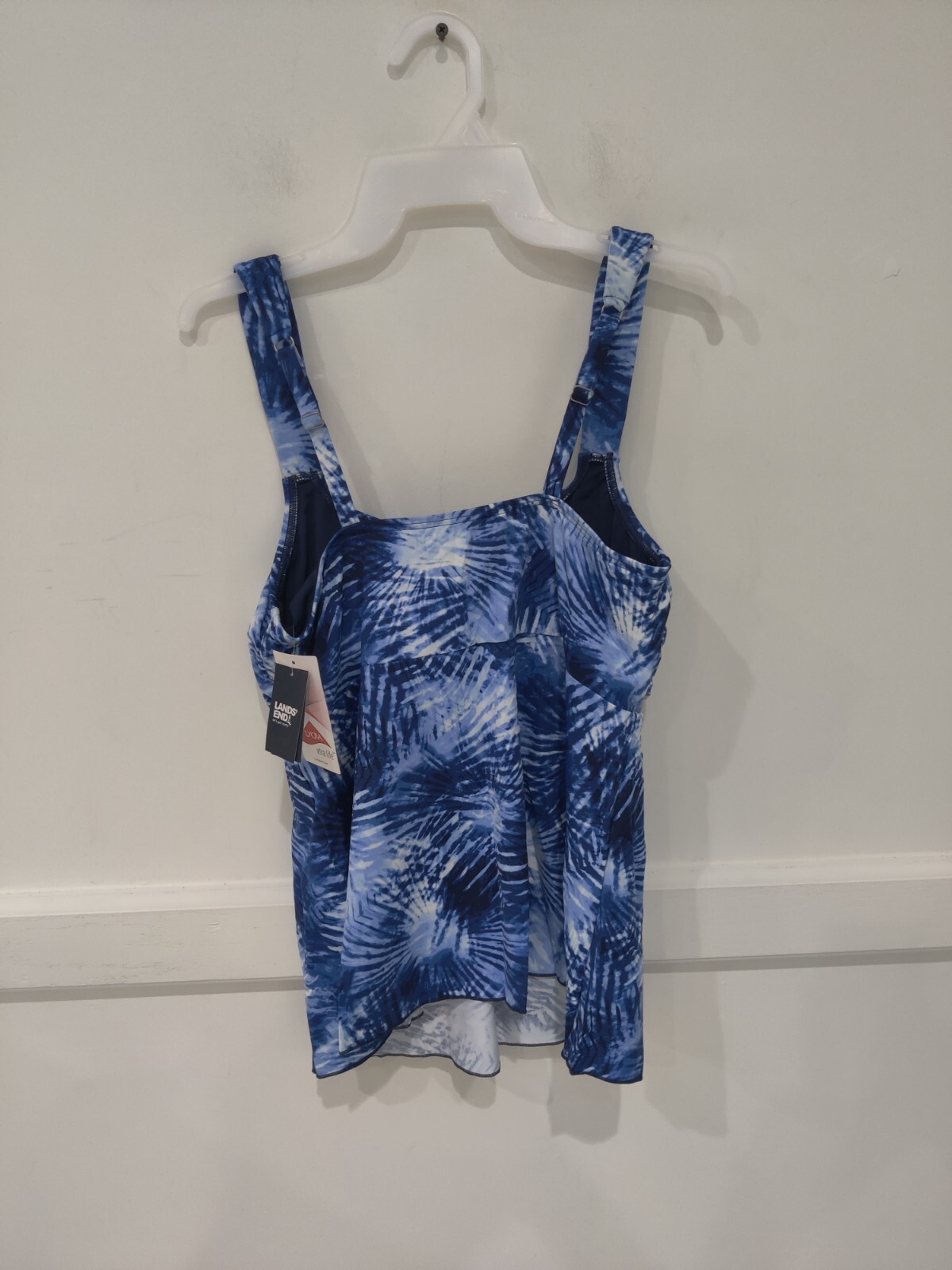 NWT Lands’ End Women’s Flutter Scoop Neck Tankini Swimsuit Size L $85 FLF132