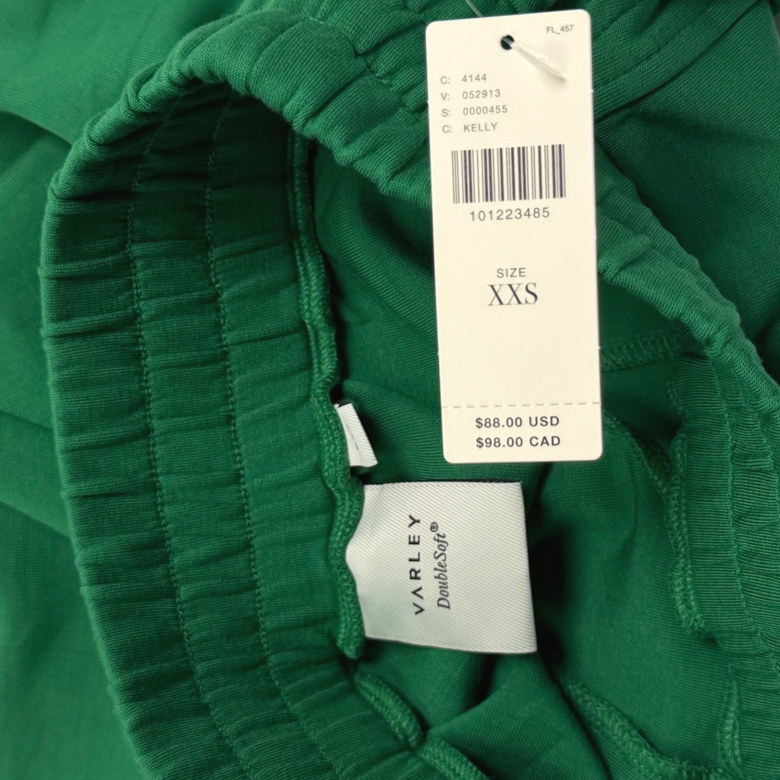 NWT Varley Doublesoft Atrium Short 4.5″ Anthropologie Sz XXS Green High Rise $88