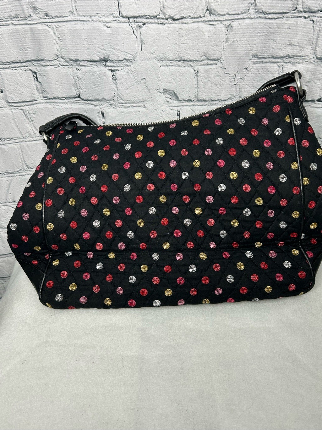 Vera Bradley Quilted Hobo Bag Polka Dot Floral Lining