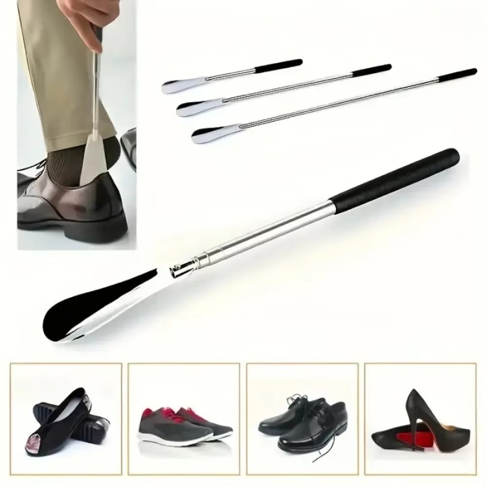 New Extra Long Handle Shoe Horn Stainless Steel Handled Metal Shoehorn Horns