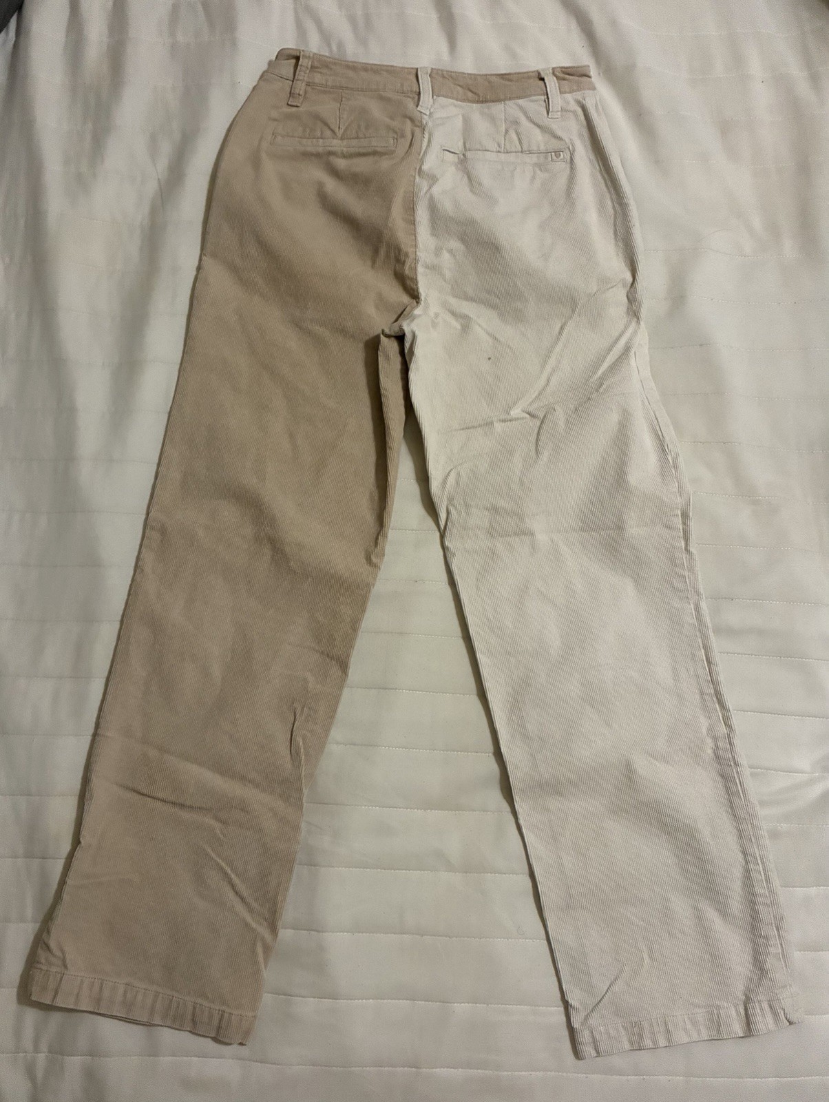Brixton Victory Women’s Corduroy Two-Tone Cropped Pant Beige Straight Leg Sz 25
