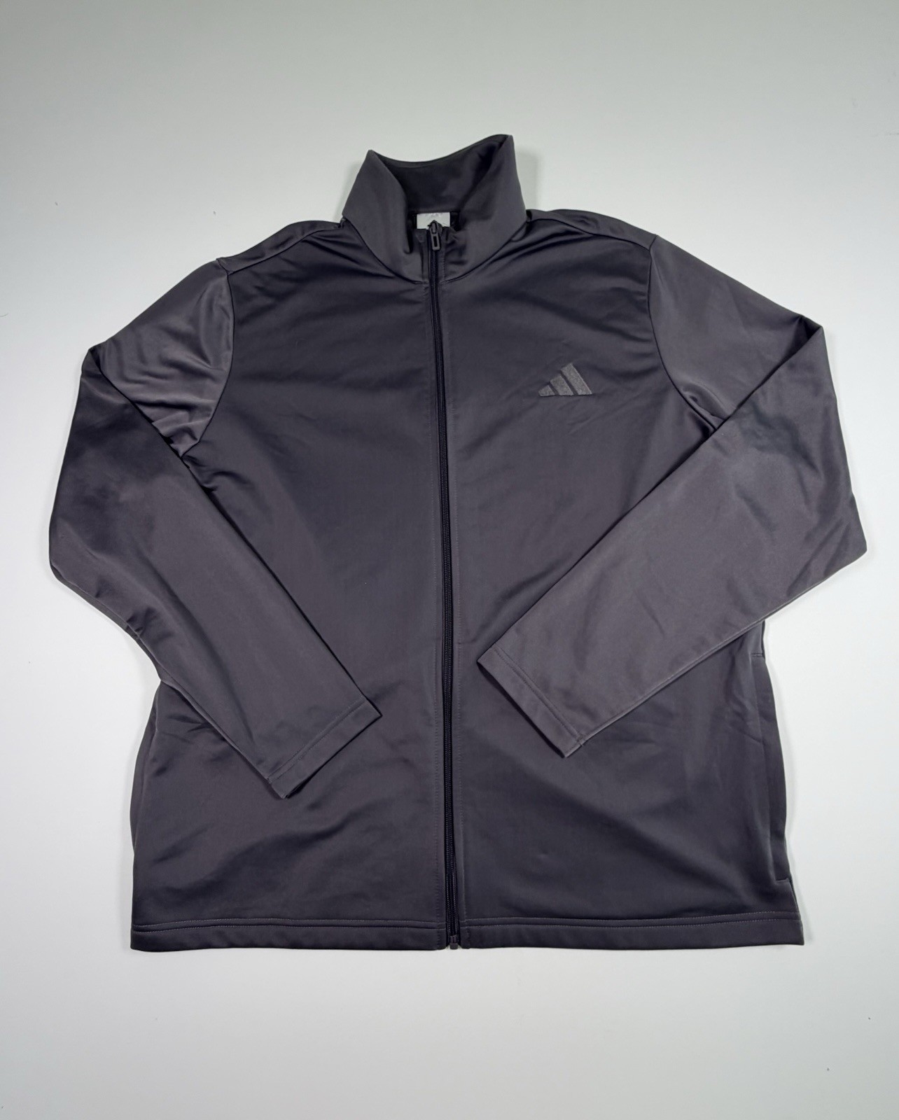 Adidas Jacket Mens XL Gray Tricot Full Zip Track Lightweight Athletic KD3631