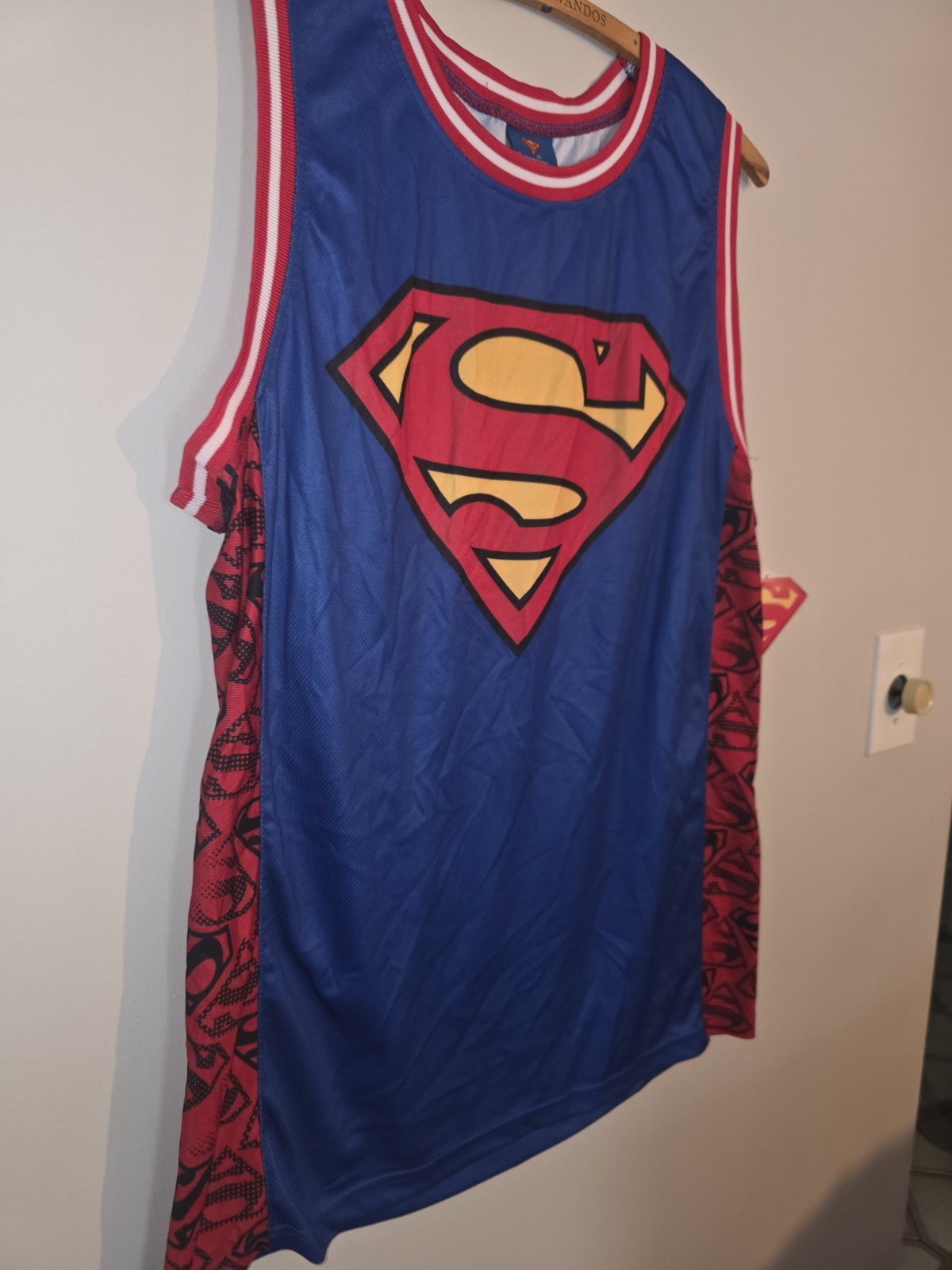 Superman DC Comics Basketball Jersey Superman Sleeveless Tank LARGE