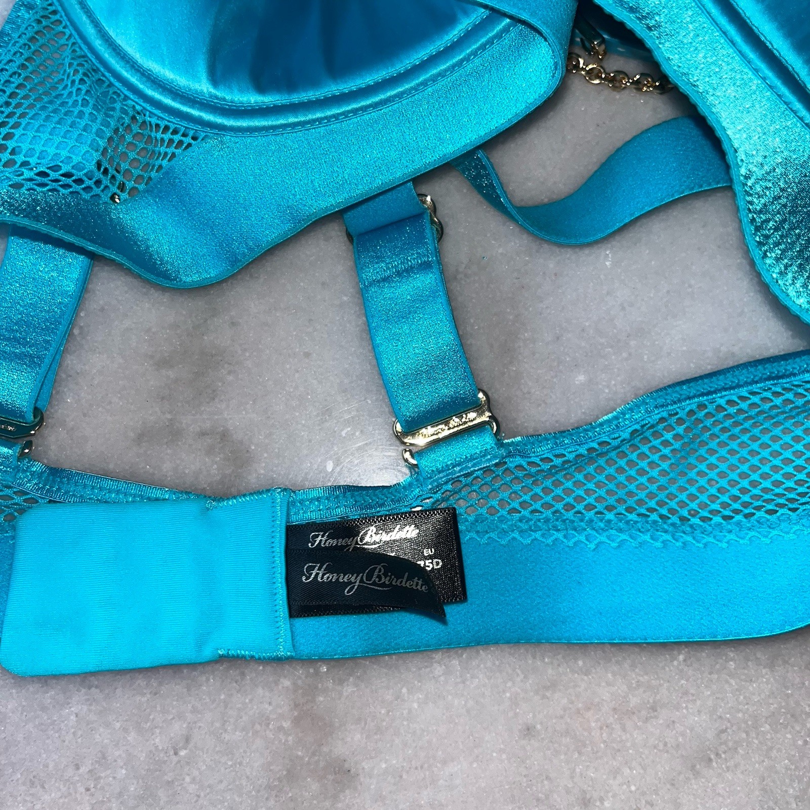 Honey Birdette Jasmin Turquoise Bra Size 12c/34c/34c/75c
