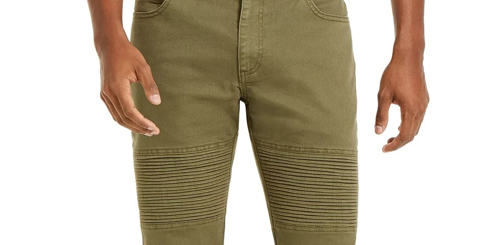 Sun + Stone Men s Slim Fit Kilmister Articulated Moto Jeans Size 29×30 Green (4)