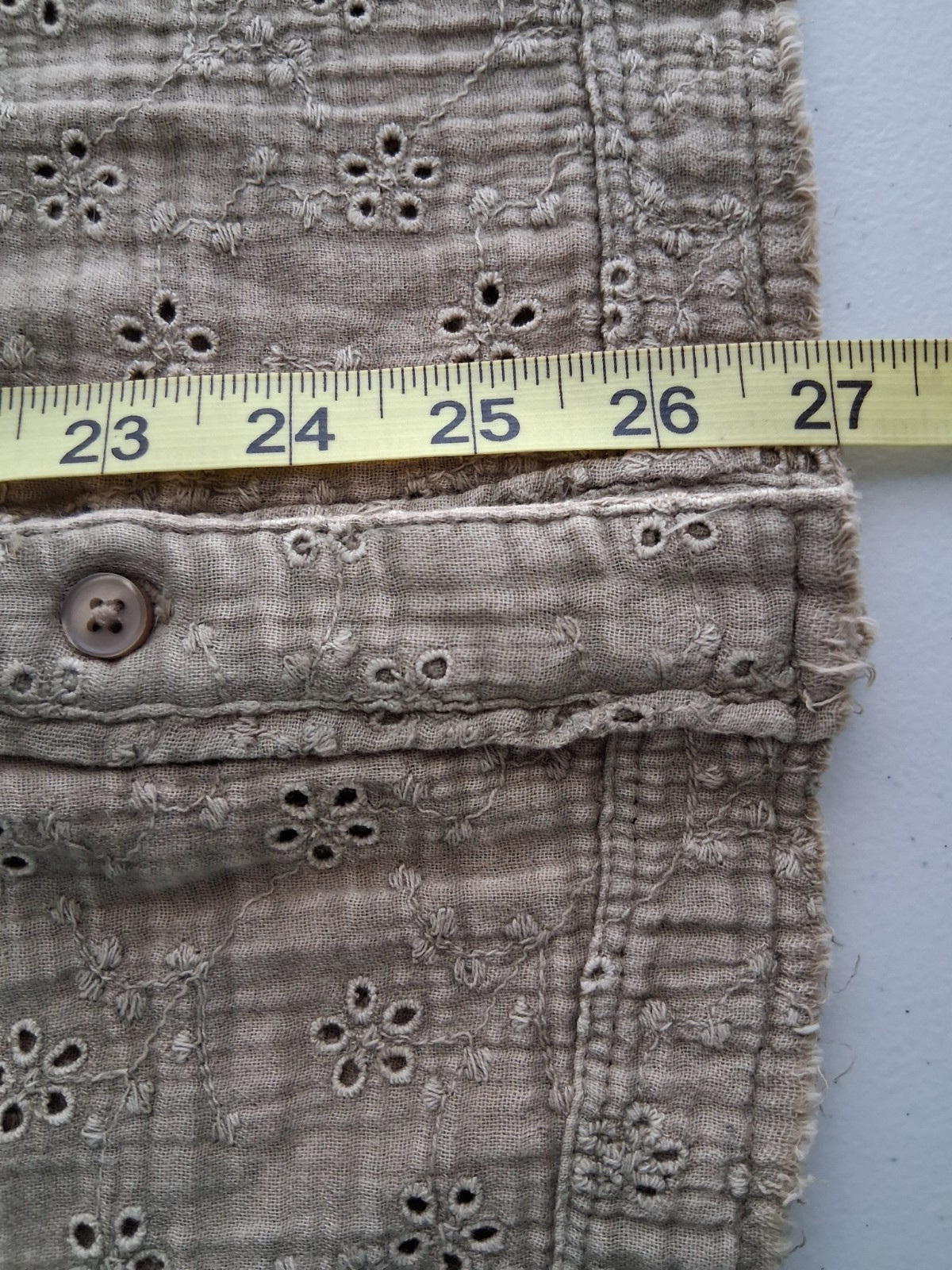 LOGO Lavish NWT By Lori Goldstein **XL 100% Cotton Eyelet Button Up Shirt Pkts.