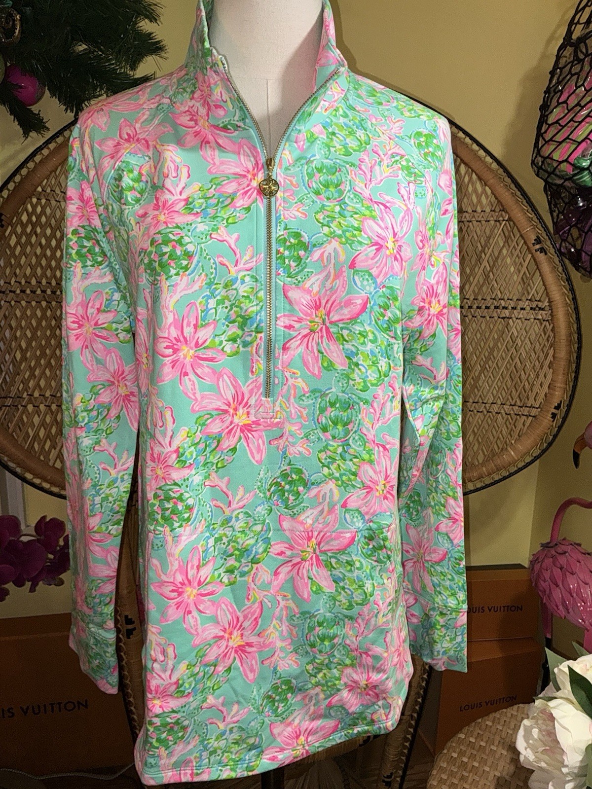 Lilly Pulitzer NWT UPF 50+ Skipper Popover So Shellegant Size L