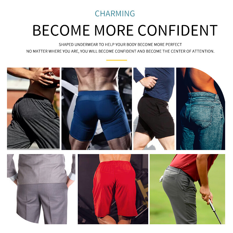 Men Padded Enhancer Underwear Shapewear Butt Lifter Boxer Briefs Panties Shaper