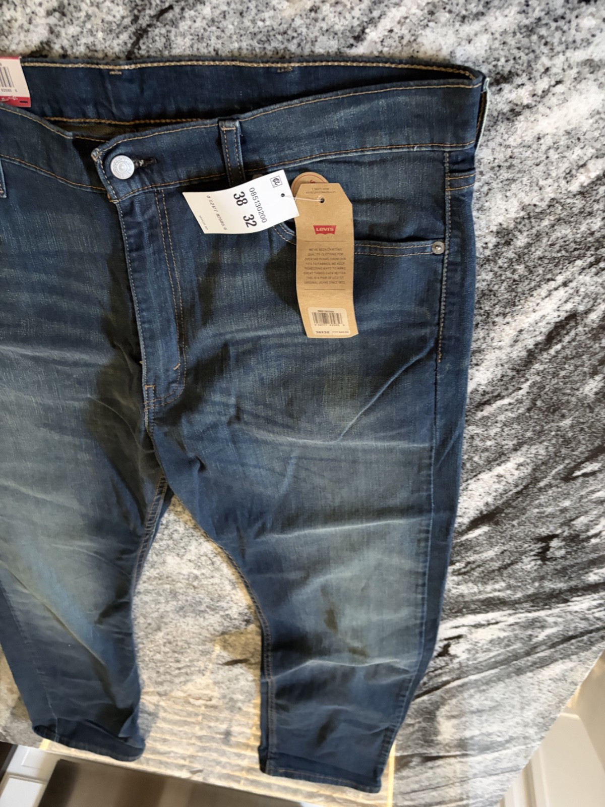 NEW WITH TAGS Levi’s 513 Slim Straight Jeans Mens 38×32 Blue Denim Stretch