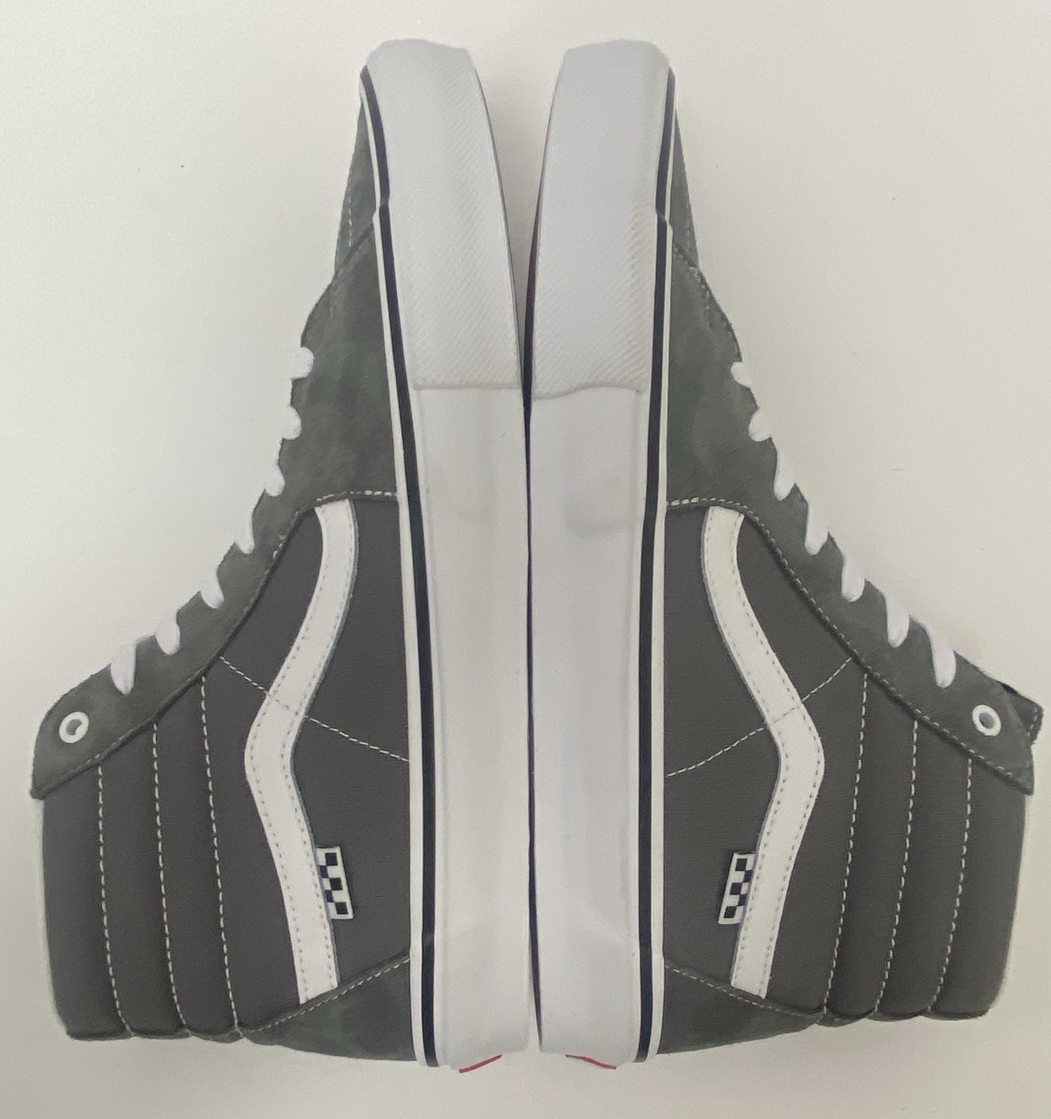 VANS M13 SKATE Sk8 Hi Pop Cush Dura Cap Gray White Skate Shoes New!