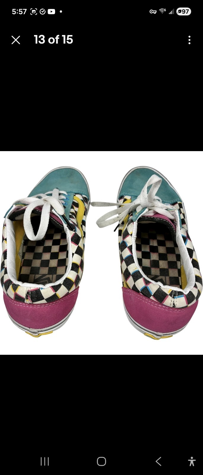 Van’s Old Skool Crazy Checks Suede Canvas Skateboard Sneakers mens size 11