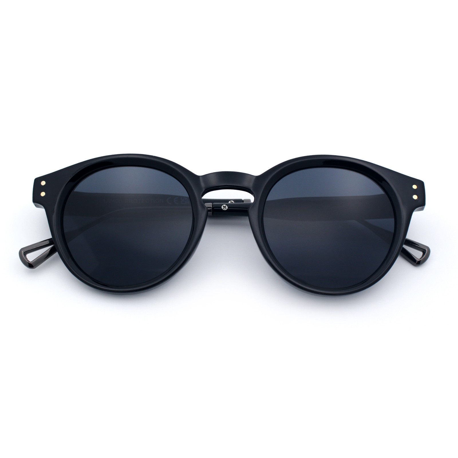 SA106 Round P3 Sunglasses Keyhole Bridge Metal Arms Classic Retro UV400