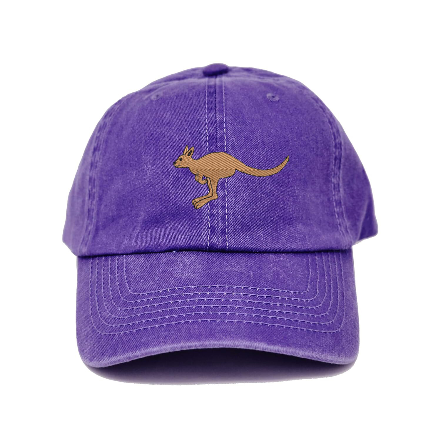 Kangaroo embroidered cotton baseball cap (available in many colors)