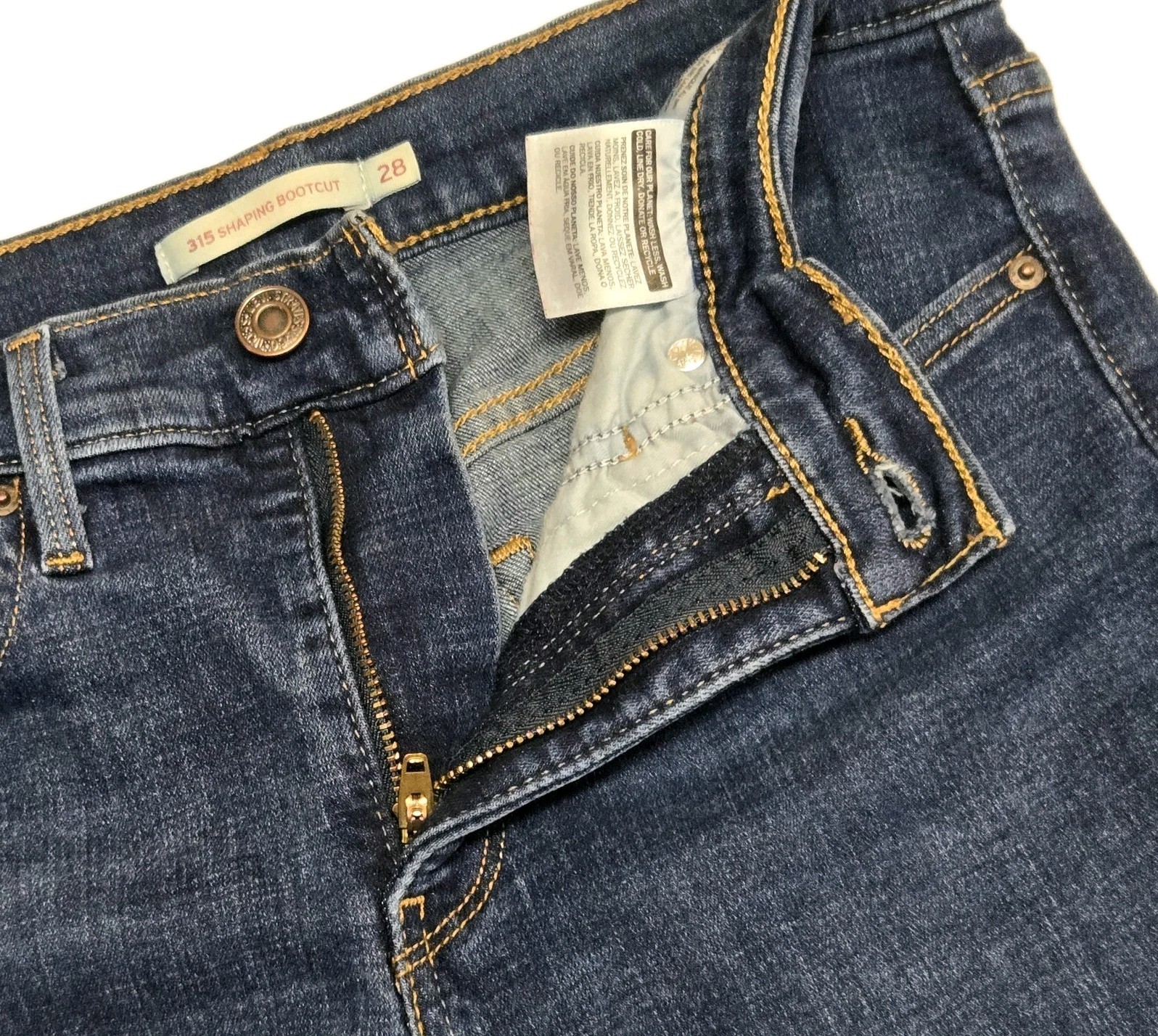 Levi’s 315 Shaping Mid-Rise Bootcut Blue Denim Jeans Women’s Size 28 X 32