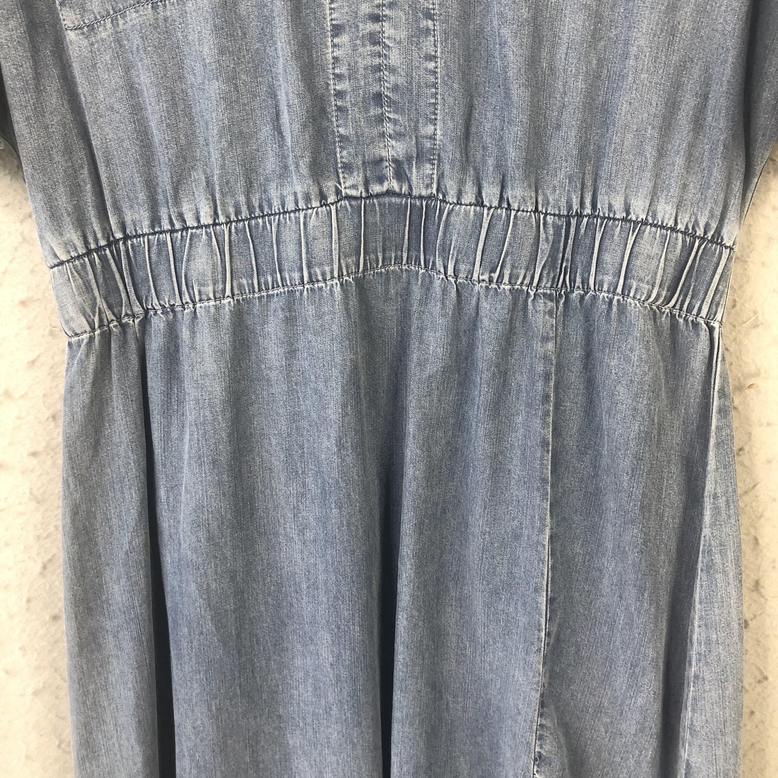 Dear John Denim Dress Womens Medium Tencel Chambray Blue Western Boho Casual