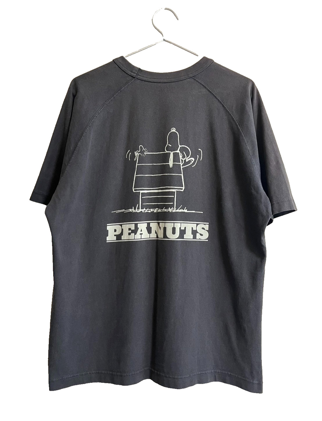 Rare Uniqlo UT Peanuts Snoopy Weekend Workout Raglan T Shirt Fade Black M